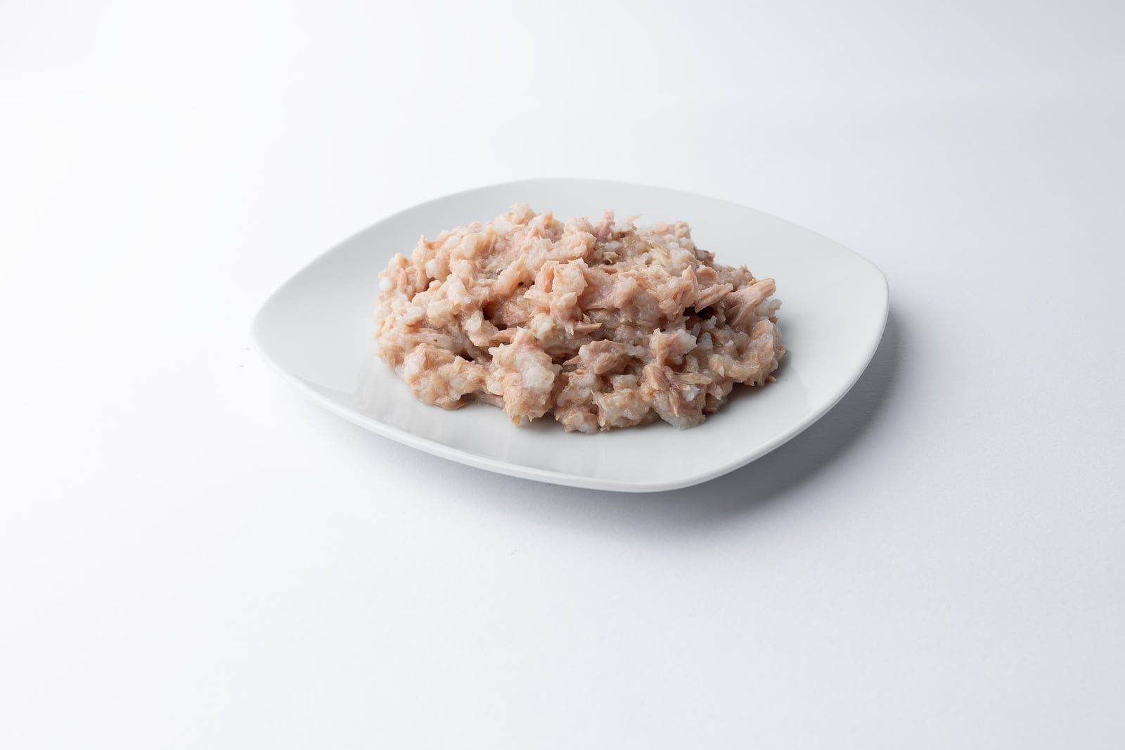 Obsah kapsičky P04 Tuna & Sea Bream na bílém podlouhlém talířku