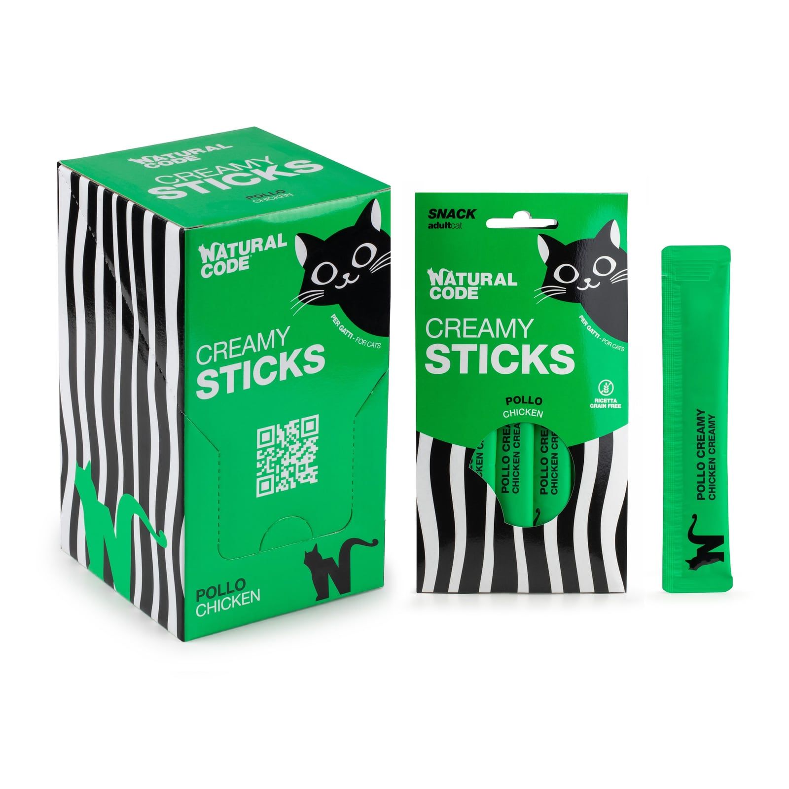 Krabička, balení a jeden stick Natural Code Creamy Chicken