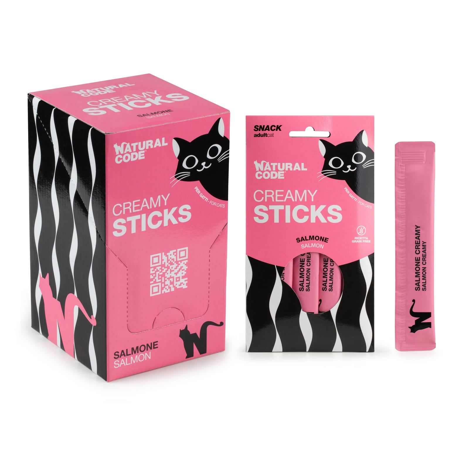 Krabička, balení a jeden stick Natural Code Creamy Salmon
